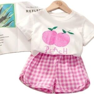 New Summer “fruit” outfit toddler girl pink 18-24 months